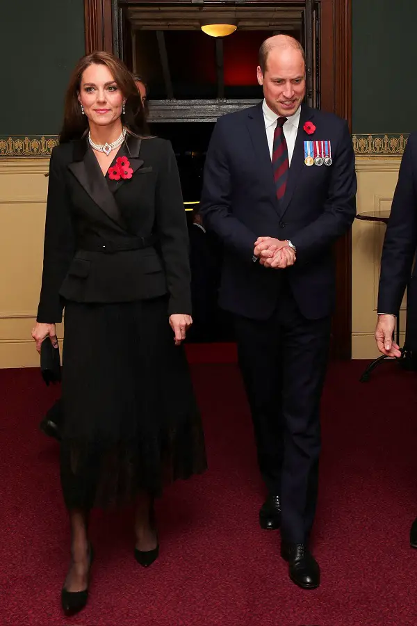 The Princess of Wales wore Self Portraits Tailored Crepe Chiffon dress at the Festival of Remembrance