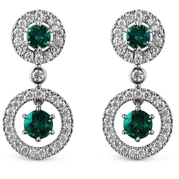 The Princess of Wales, Catherine, wore Asprey London Emerald and Diamond Halo Earrings