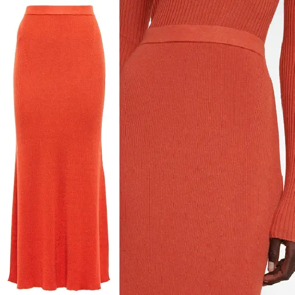 The Princess of Wales wore Gabriela Hearst Epper ribbed knit high rise midi skirt