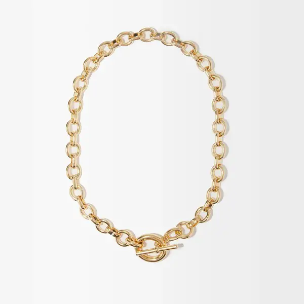 The Princess of Wales wore Luisa Lombardi Portrait 14kt gold plated chain necklace