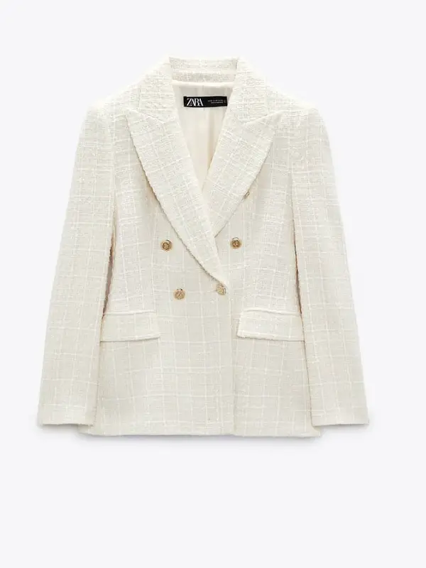 The Princess of Wales wore Zara Double Breasted Textured Weave Jacket in February 2023