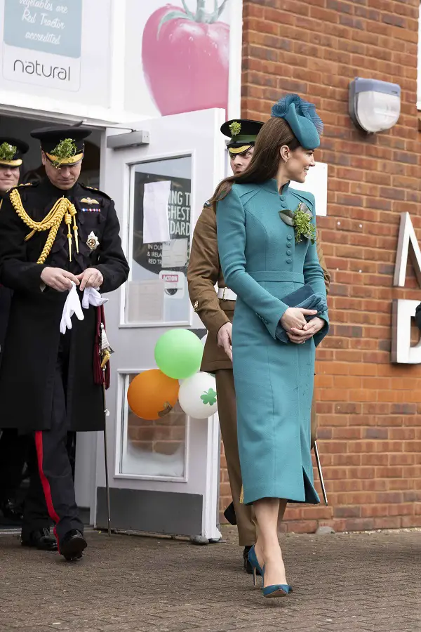 The Princess of Wales in teal for St Patricks day parade 2023