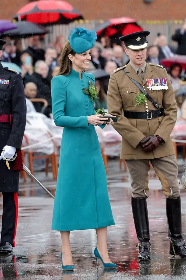 The Princess of Wales wore Catherine Walker Coat and Dress at St. Patricks day Parade