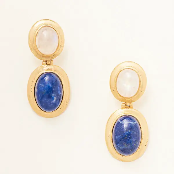 Carousel Jewels Stella earrings with lapis and moonstone