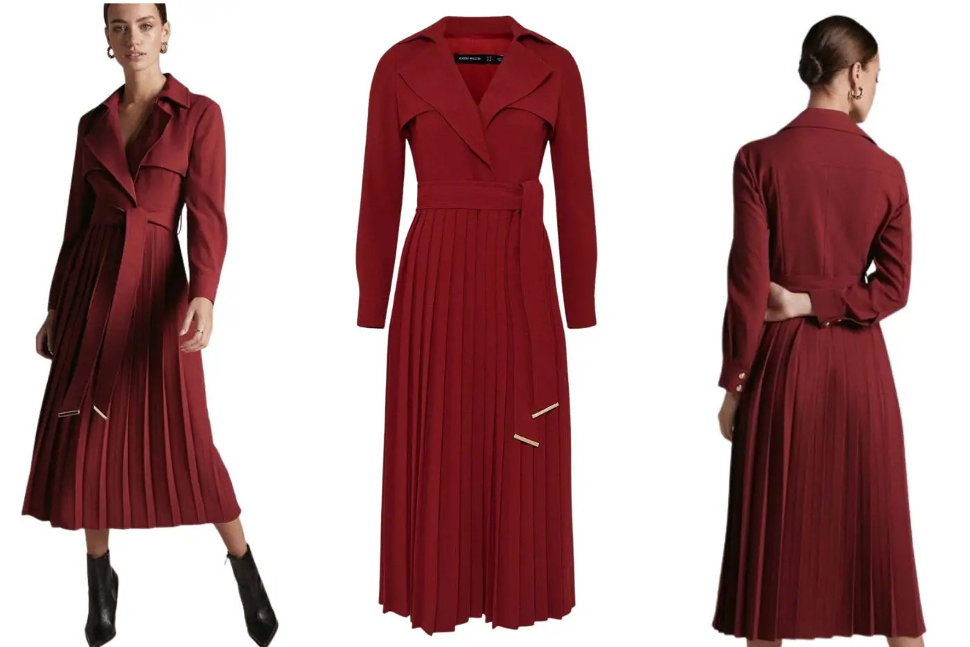 The Princess of Wales wore Karen Millen Long Sleeve Pleated Midi Trench Dress
