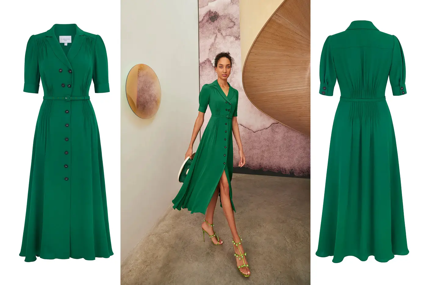 The Princess of Wales wore Suzannah Flippy Wiggle Emerald Dress