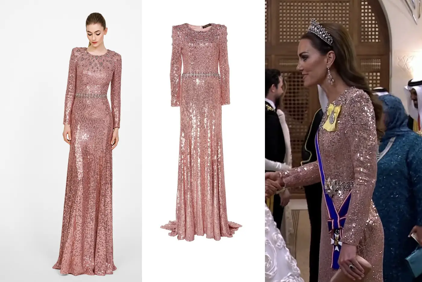 The Princess of Wales wore Jenny Packham Georgia Gown in Pink