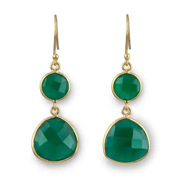 Milina London Green Onyx Gemstone Earrings