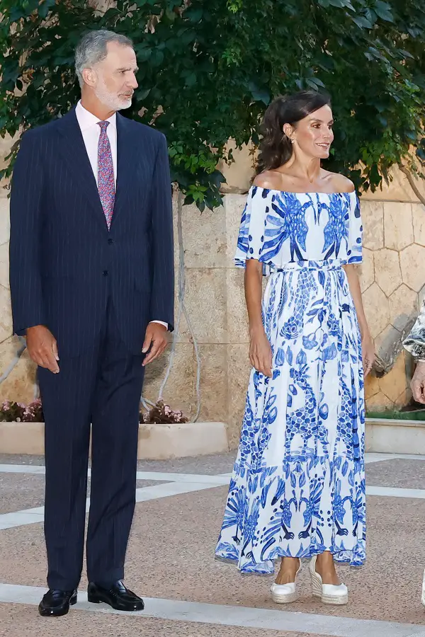 Queen Letizia was in summer blue for the annual Palma reception at Marivent Palace 2023