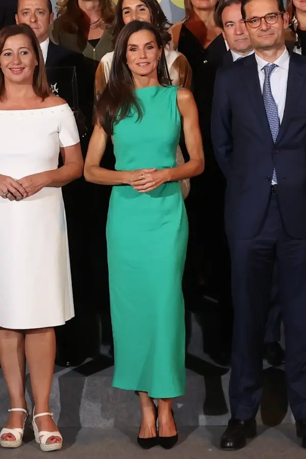 Queen Letizia of Spain in Green Zara for Third Retina Eco Awards