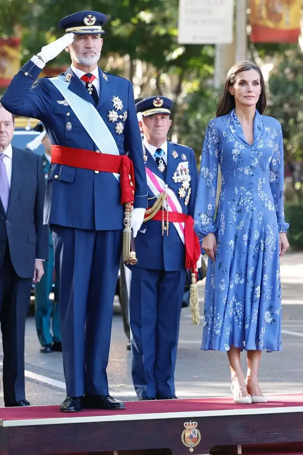 Queen Letizia joined King Felipe and Princess Leonor for National Day Celebrations